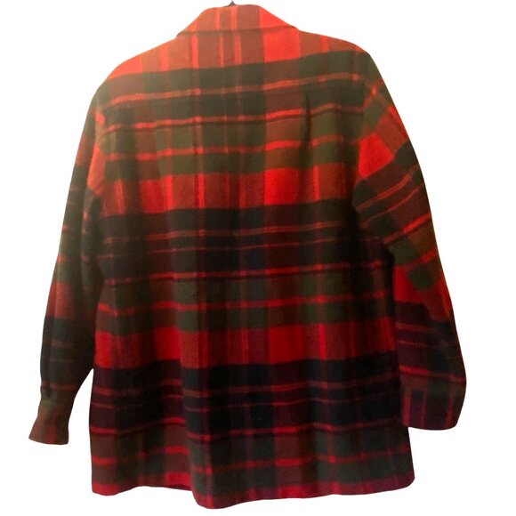Vintage Limited America Shacket Red Green Plaid Wool Mohair Jacket Men M - Picture 2 of 8